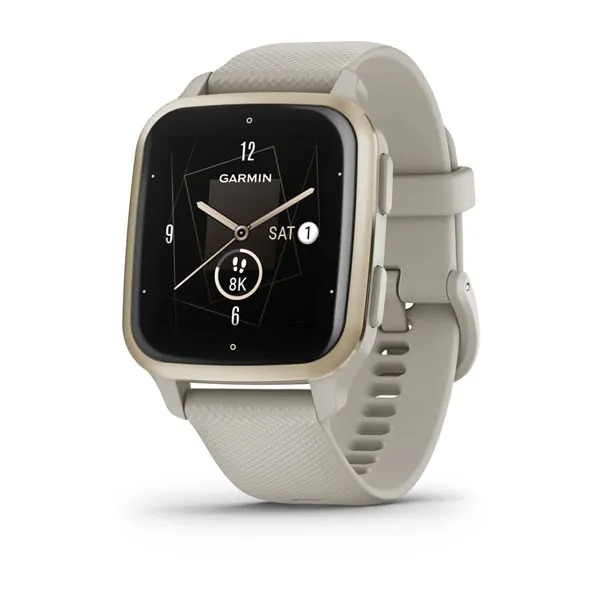 Garmin Venu Sq 2 Music Cream Gold Aluminium Bezel with French Grey Case and Silicone Band