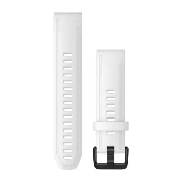 Quickfit 20mm White Silicone with Black Hardware Band