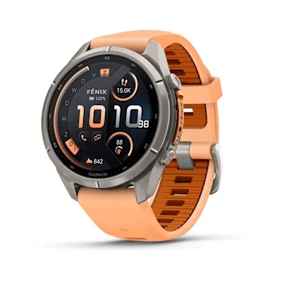Garmin Fenix 9 Pro 43mm Amoled Inreach Titanium Met Siliconen Band In Shell Pink/autumn Orange