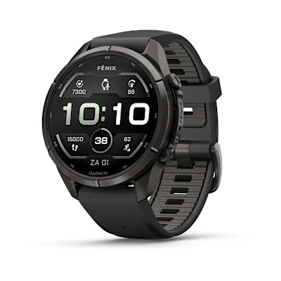 Garmin Fenix 9 Pro 43mm Amoled Inreach Carbon Grey Dlc Titanium Met Siliconen Band In Zwart/pebble Gray