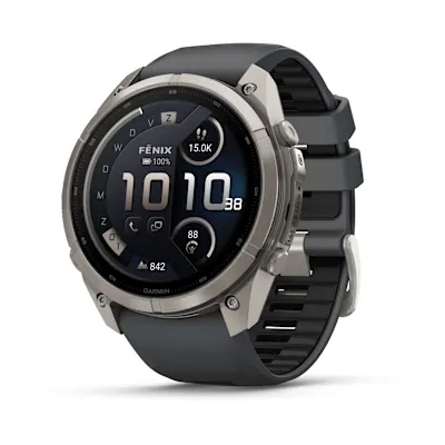 Garmin Fenix 9 Pro 51mm Amoled Inreach Titanium met Graphite/Zwarte siliconen band