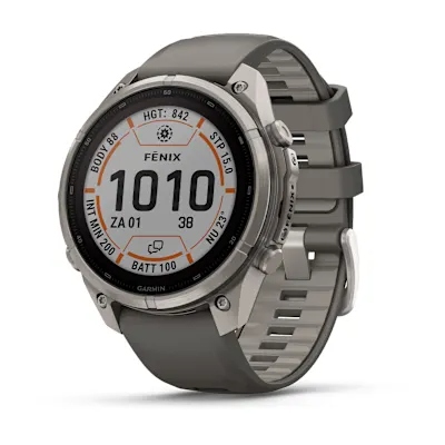 Garmin Fenix 9 Pro 47mm Solar Inreach Titanium Met Siliconen Band In Pebble Gray
