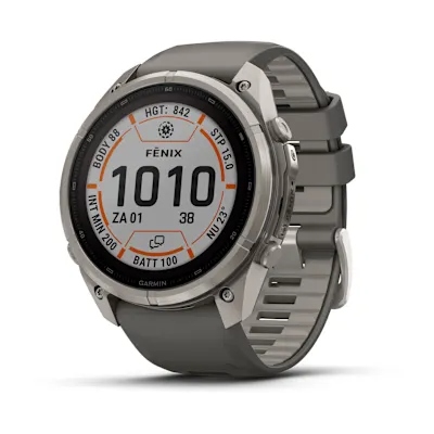 Garmin Fenix 9 Pro 51mm Solar Inreach Titanium Met Siliconen Band In Pebble Gray