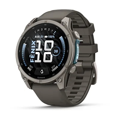 Garmin Fenix 9 47mm Titanium Met Siliconen Band In Pebble Gray