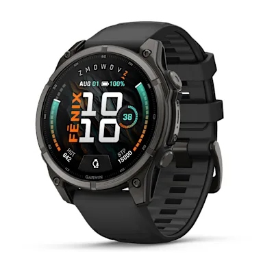 Garmin Fenix 9 47mm Carbon Grey Dlc-titanium Met Zwarte Siliconen Band