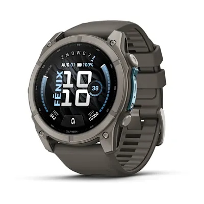 Garmin Fenix 9 51mm Titanium Met Siliconen Band In Pebble Gray