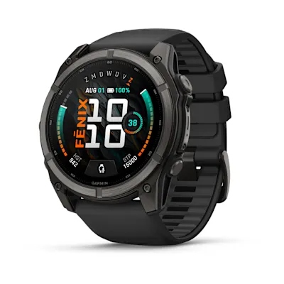 Garmin Fenix 9 51mm Carbon Grey Dlc-titanium Met Zwarte Siliconen Band