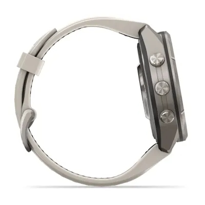 Garmin Fenix 9 Pro 43mm Amoled Inreach Titanium met siliconen band in Fog Gray/Dark Sandstone