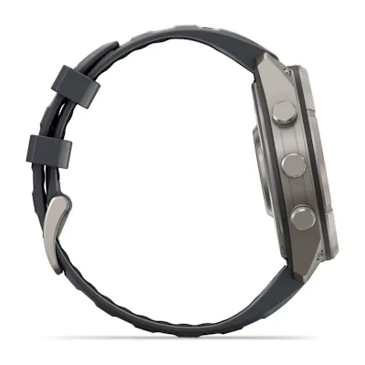 Garmin Fenix 9 Pro 47mm Amoled Titanium met Graphite/Zwarte siliconen band