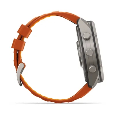 Garmin Fenix 9 Pro 51mm Amoled Inreach Titanium met siliconen band in Autumn Orange/Spark Orange
