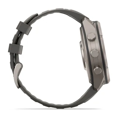Garmin Fenix 9 Pro 47mm Solar Inreach Titanium met siliconen band in Pebble Gray