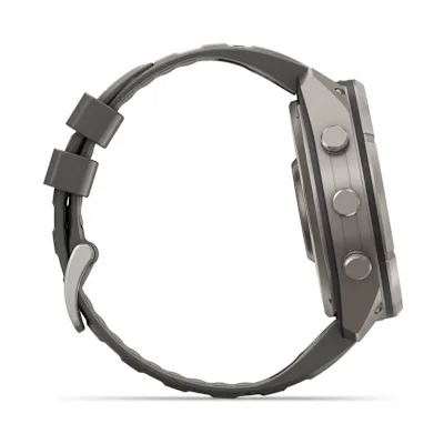 Garmin Fenix 9 Pro 51mm Solar Inreach Titanium met siliconen band in Pebble Gray