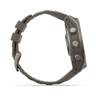 Garmin Fenix 9 51mm Titanium met siliconen band in Pebble Gray