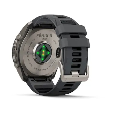 Garmin Fenix 9 Pro 51mm Amoled Inreach Titanium met Graphite/Zwarte siliconen band