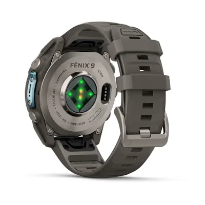 Garmin Fenix 9 47mm Titanium met siliconen band in Pebble Gray
