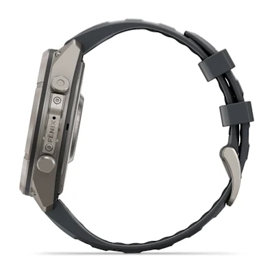 Garmin Fenix 9 Pro 47mm Amoled Titanium met Graphite/Zwarte siliconen band