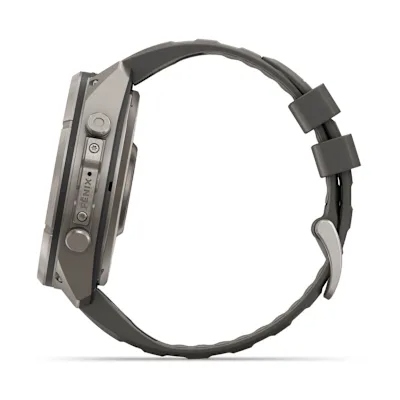 Garmin Fenix 9 Pro 51mm Solar Inreach Titanium met siliconen band in Pebble Gray