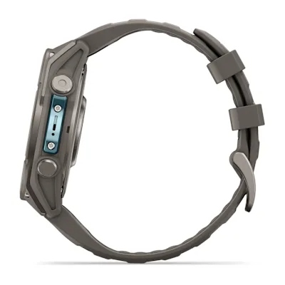 Garmin Fenix 9 47mm Titanium met siliconen band in Pebble Gray