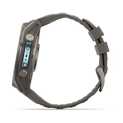Garmin Fenix 9 51mm Titanium met siliconen band in Pebble Gray