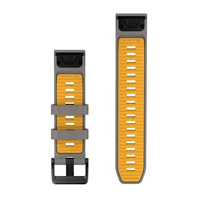 QuickFit 22mm Silver Gray/Yellow Flare silicone