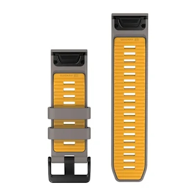 QuickFit 26mm Silver Gray/Yellow Flare silicone