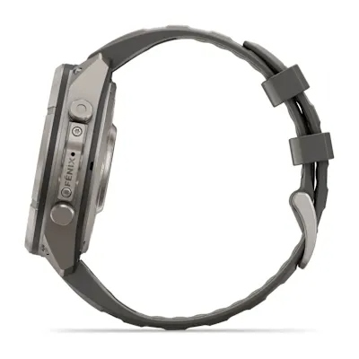 Garmin Fenix 9 Pro 47mm Solar Inreach Titanium met siliconen band in Pebble Gray