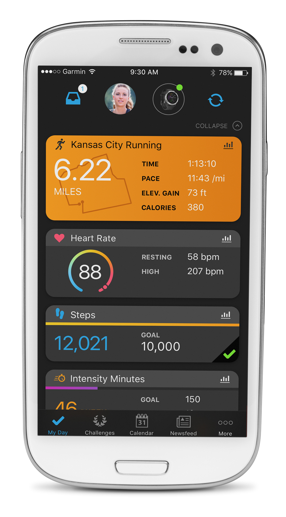 garmin vivosport slate large