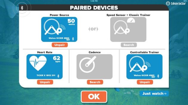 zwift mobile pairing