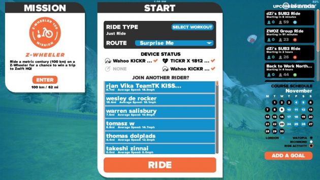 zwift mobile start