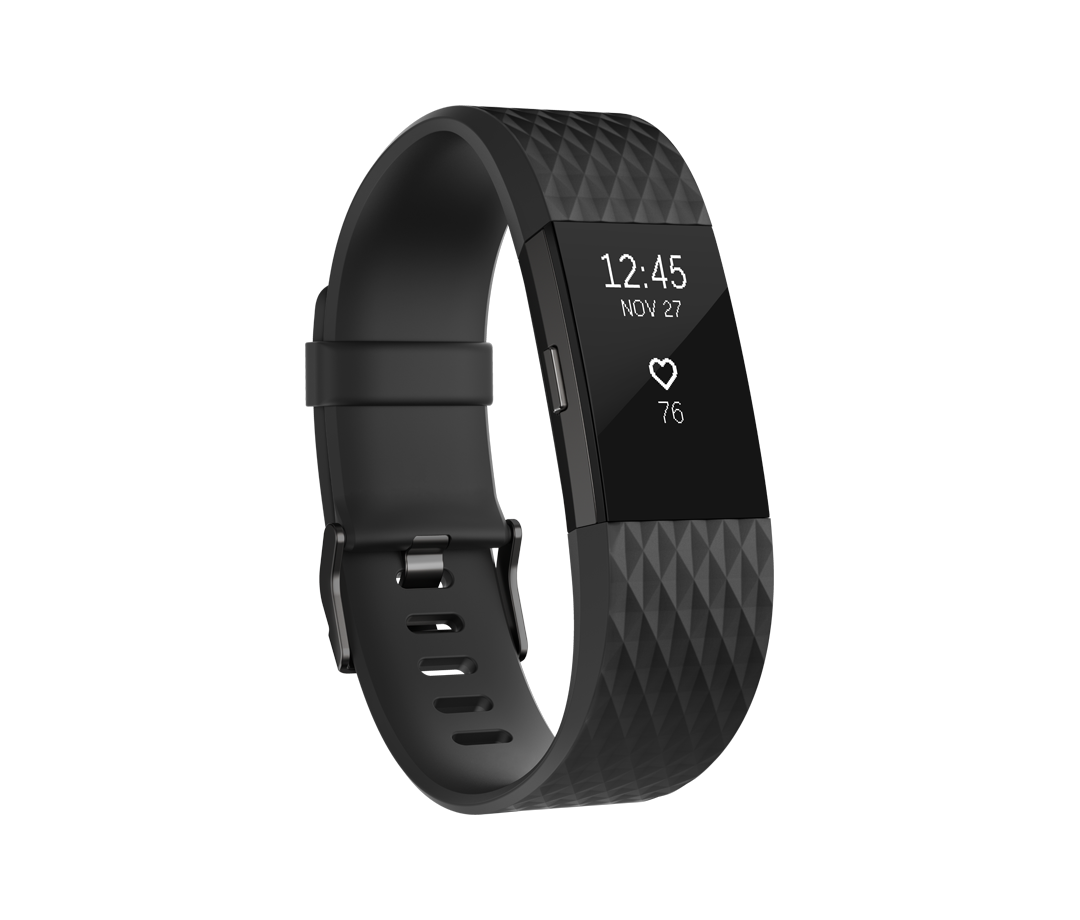 Fitbit Charge HR 2 zwart gunmetal - large